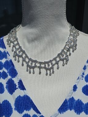 Swarovski Silver Crystal Fringe Necklace - Women's Jewelry